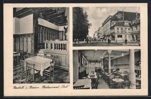 AK Rastatt i. Baden, Restaurant Post, Inh. Frz. Weigand, Bahnhofstrasse 4
