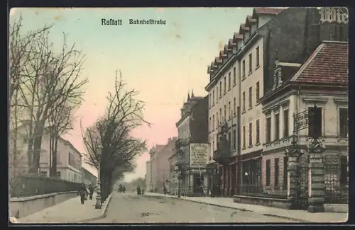 AK Rastatt, Partie in der Bahnhofstrasse