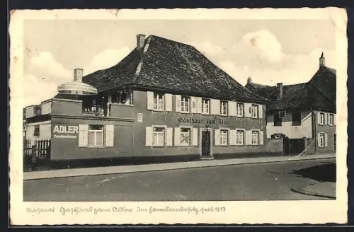 AK Rastatt, Gasthaus zum Adler, Bes. Hermann Katzenberger