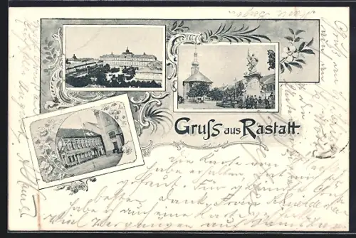 AK Rastatt, Ortsansichten aus der Vogelschau