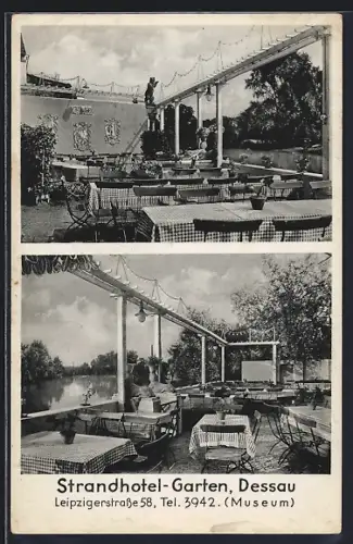 AK Dessau, Strand-Hotel Wilh. Lüddicke in der Leipziger Str. 58