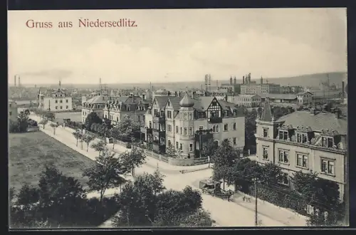 AK Dresden-Niedersedlitz, Ortsansicht aus der Vogelschau
