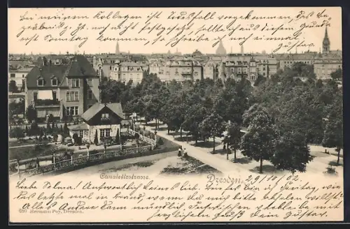 AK Dresden, Blick in die Canalettostrasse