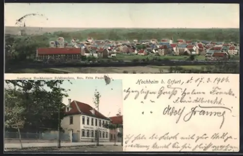 AK Hochheim b. Erfurt, Gasthaus Hochheimer Schlösschen, Bes, Fritz Panse