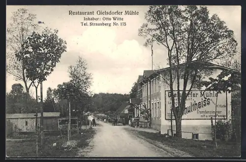 AK Straussberg / Mark, Restaurant Gielsdorfer Mühle, Inh. Otto Witte