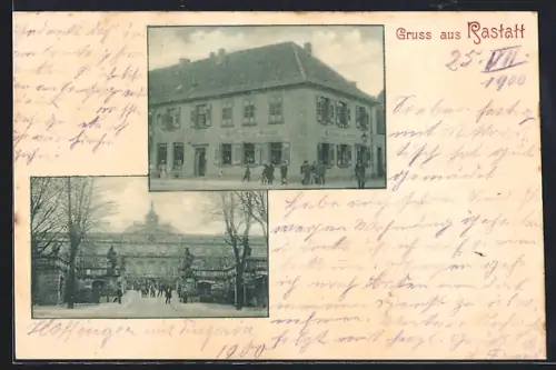 AK Rastatt, Gasthaus zur Sonne, Blick auf ein Anwesen