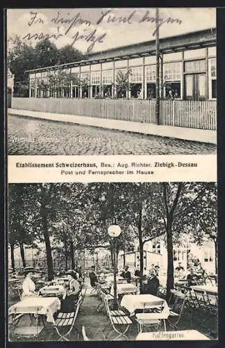 AK Dessau-Ziebigk, Etablissement Schweizerhaus, Bes. Aug. Richter