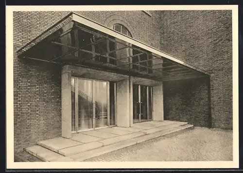 AK Düsseldorf, Kaiser-Wilhelm-Institut für Eisenforschung, Haupteingang, Bauhaus