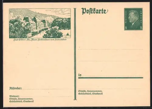 AK Bad Elster i. Sa., Blick auf das Kurhaus, Ganzsache