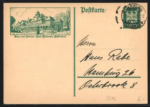 AK Bad Kudowa, Herz- und Nerven-Bad, Kurhotel, Ganzsache