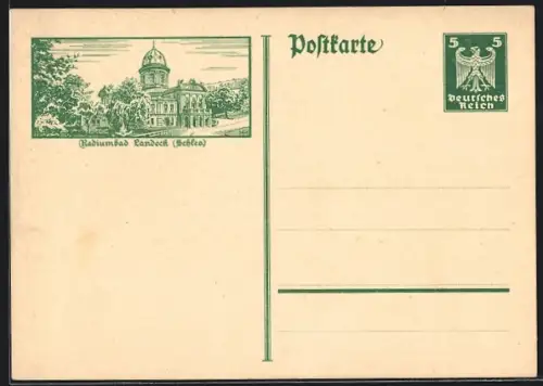 AK Landeck /Schles., Kurhaus, Ganzsache