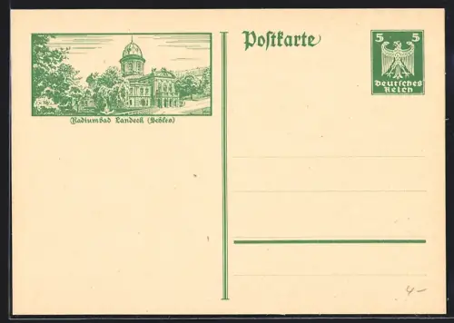 AK Landeck /Schles., Kurhaus, Ganzsache