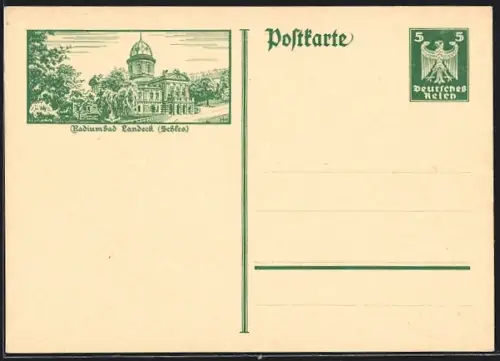 AK Landeck /Schles., Kurhaus, Ganzsache