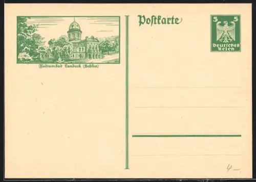 AK Landeck /Schles., Kurhaus, Ganzsache