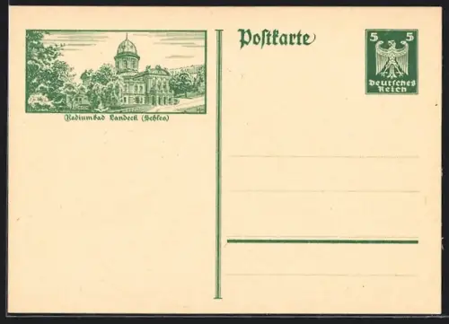 AK Landeck /Schles., Kurhaus, Ganzsache