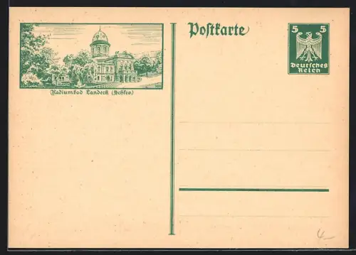 AK Landeck /Schles., Gebäude mit Kuppel, Ganzsache