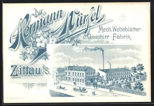 AK Zittau, Mechanische Webeblätter und Geschirr-Fabrik