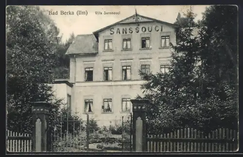 AK Bad Berka /Ilm, Villa Sanssouci mit Vorgarten