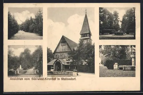 AK Stahnsdorf, Ansichten vom Süd-West-Kirchhof