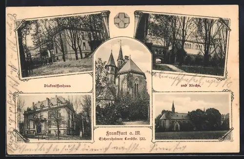AK Frankfurt-Niederrad, Diakonissenhaus und Kirche, Eschersheimer Landstr. 122