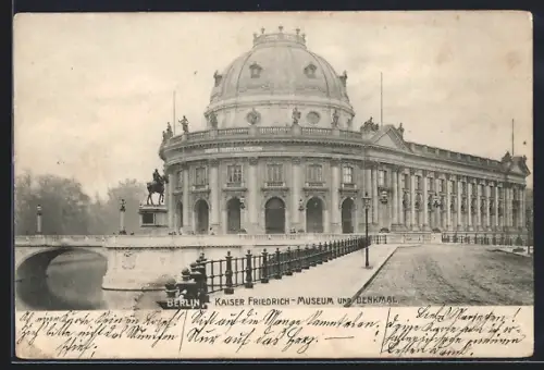 AK Berlin, Kaiser Friedrich-Museum und Denkmal