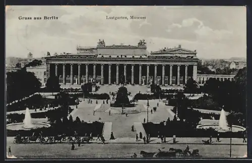 AK Berlin, Lustgarten und Museum aus der Vogelschau