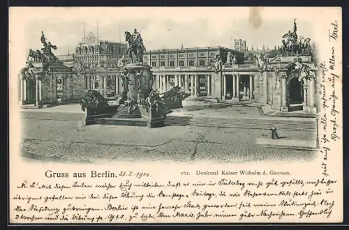AK Berlin, Denkmal Kaiser Wilhelm d. Grossen