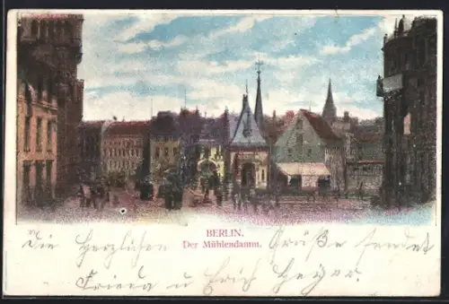 AK Berlin, Der Mühlendamm, Panorama