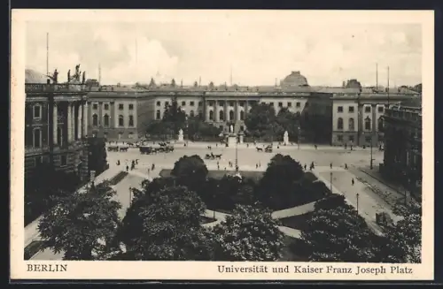 AK Berlin, Universität und Kaiser Franz Joseph Platz aus der Vogelschau