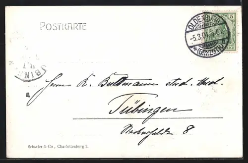 AK Oldenburg i. Gr., Gartenstrasse mit Lambertikirche