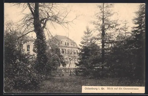 AK Oldenburg i. Gr., Blick auf Häuser an der Gartenstrasse