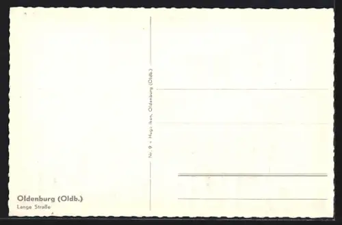 AK Oldenburg /Oldb., Lange Strasse mit Kirche, VW-Käfer