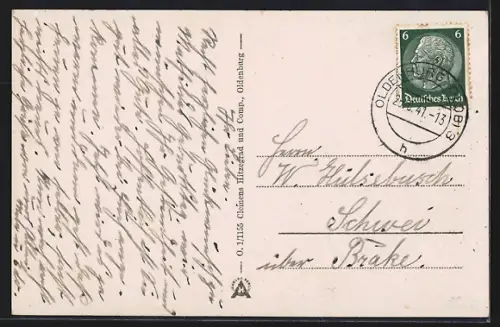 AK Oldenburg i. O., Lange Strasse mit Geschäften