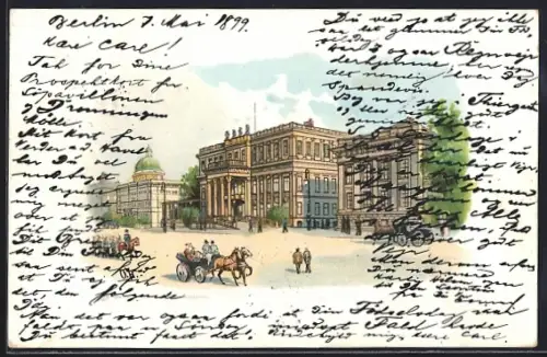 Lithographie Berlin, Palais Kaiser Friedrichs