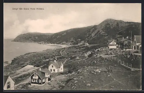 AK Ahlbäck, Utsigt fran Grand Hotel, Teilansicht mit Blick aufs Meer