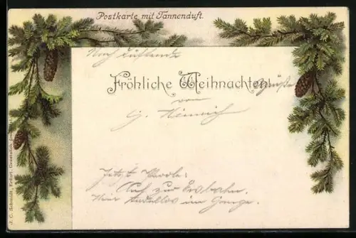 Duft-AK Tannenzweige mit Tannenzapfen