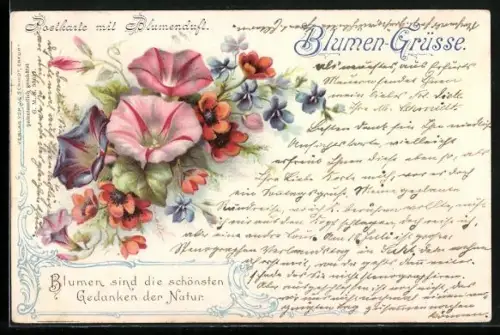 Duft-AK Bunte Blumen im Blumenstrauss mit Duft