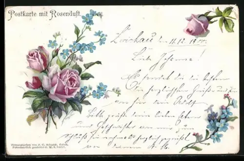 Duft-AK Blühende Rosen mit Duft