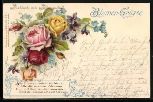 Duft-AK Blühende Rosen mit Duft