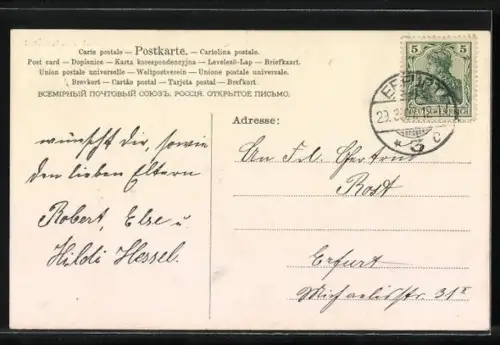 Duft-AK Knabe mit gesammelten Eiern