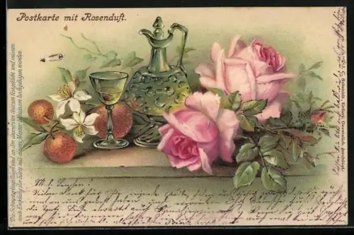 Duft-AK Rosen und Glaskaraffe