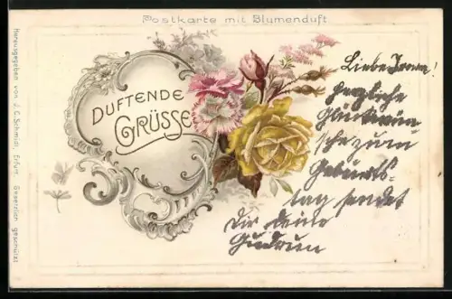 Duft-AK Blühende Rosen mit Duft