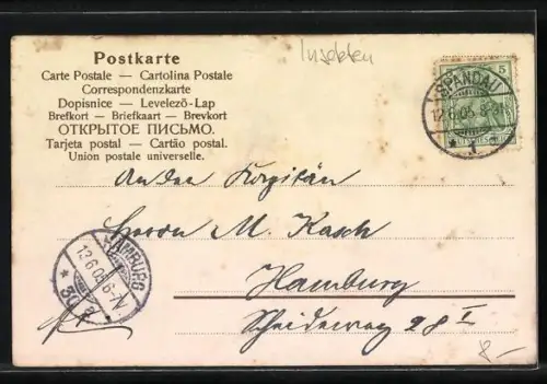 Duft-AK Schmetterling mit Kleeblättern