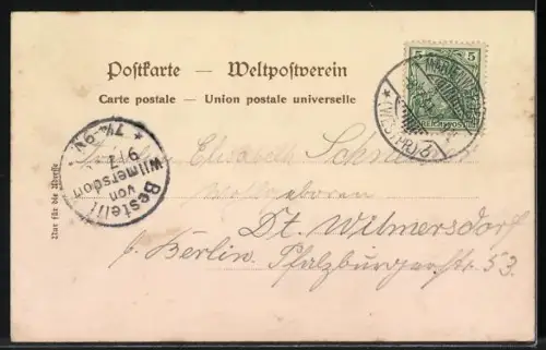 Duft-AK Engel auf den Blüten mit Hummel