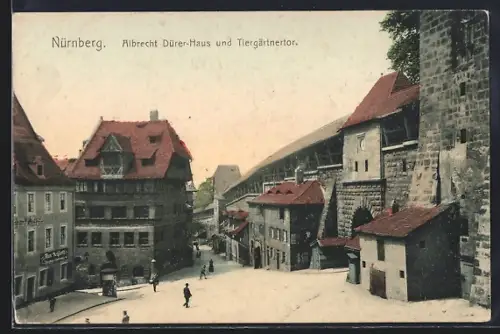 AK Nürnberg, Albrecht Dürer-Haus und Thiergärtnerthor