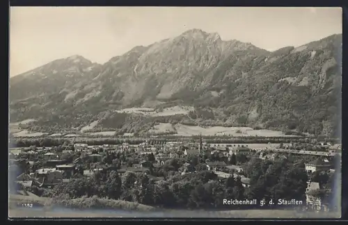 AK Reichenhall, Ortsansicht gegen den Stauffen