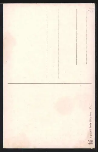 Künstler-AK Richard Wagner: München, Marienplatz mit Denkmal, Rathaus & Frauenkirche