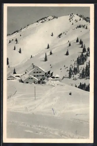 AK Bayrischzell am Sudelfeld, Blick auf die Polizeischule für die Skiausbildung, 