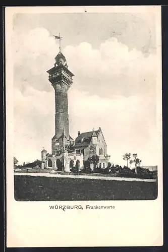 AK Würzburg, Blick auf die Frankenwarte