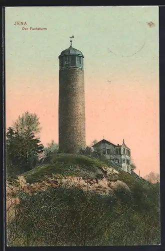 AK Jena, Der Fuchsturm bei Abenddämmerung